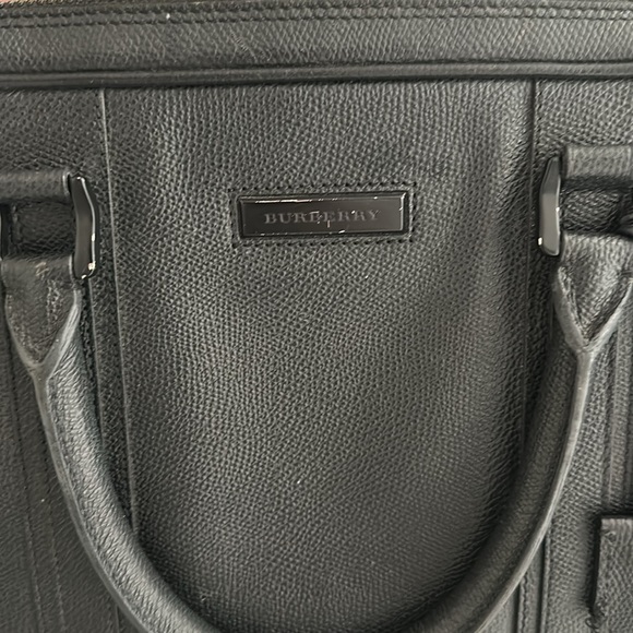 BURBERRY black leather LAPTOP BAG 11X14.5X2.5 in - Picture 13 of 14
